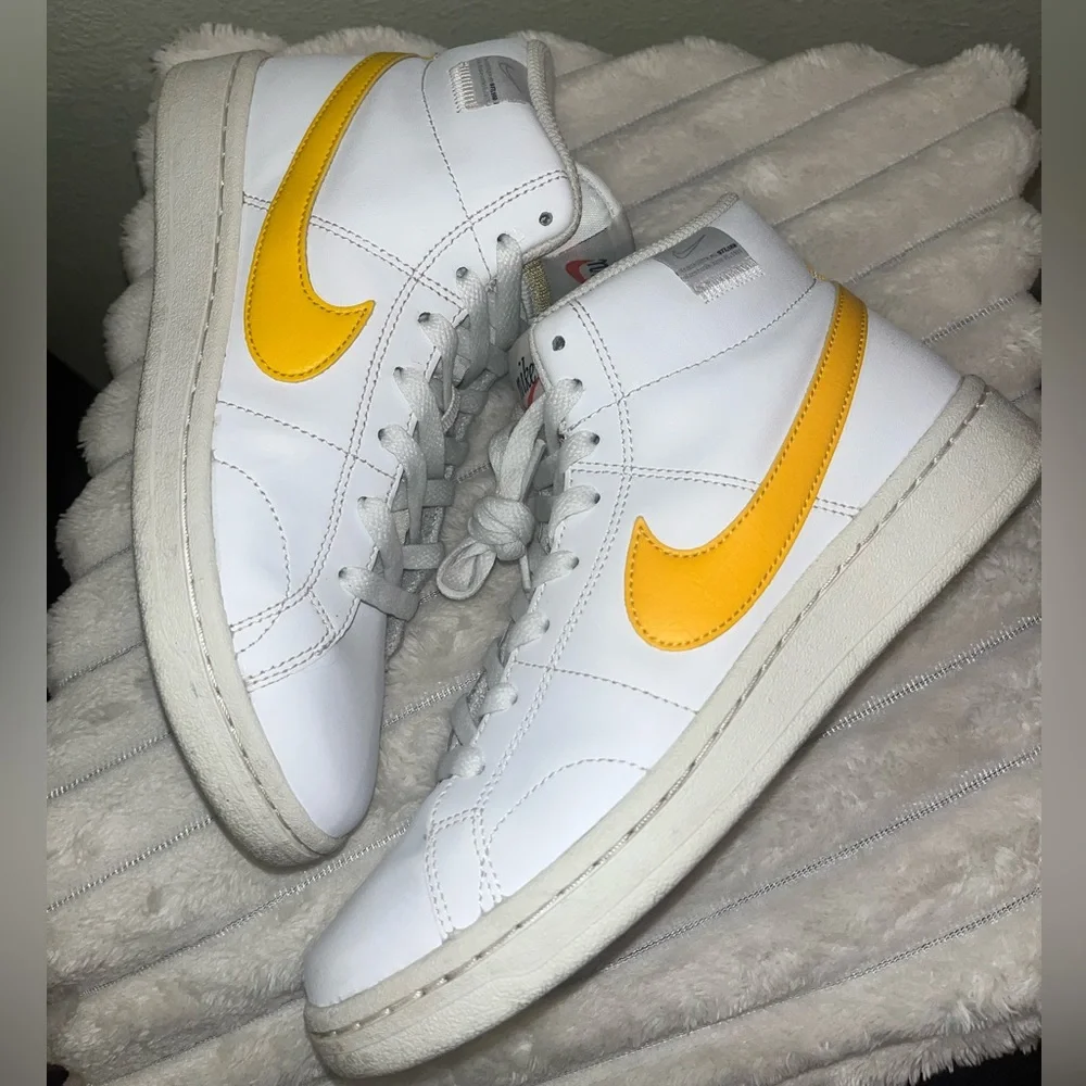Women’s Nike Court Royale 2 Mid Athletic Shoe White + Yellow • Size 7